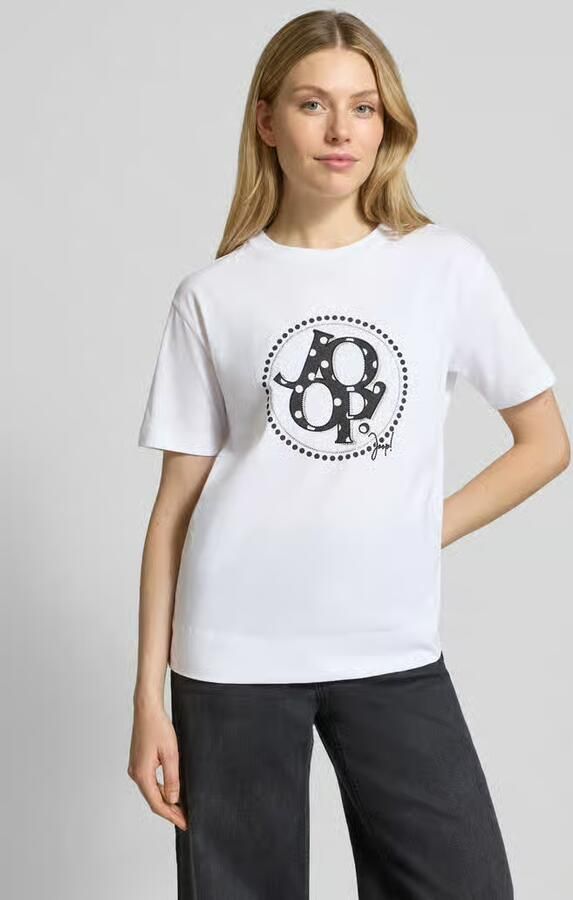 Joop! T-shirt met siersteentjes model 'Tammi' - Foto 2