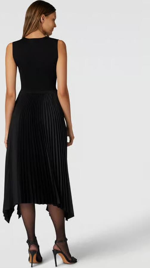 Joseph Midi-jurk in effen design met plissévouwen