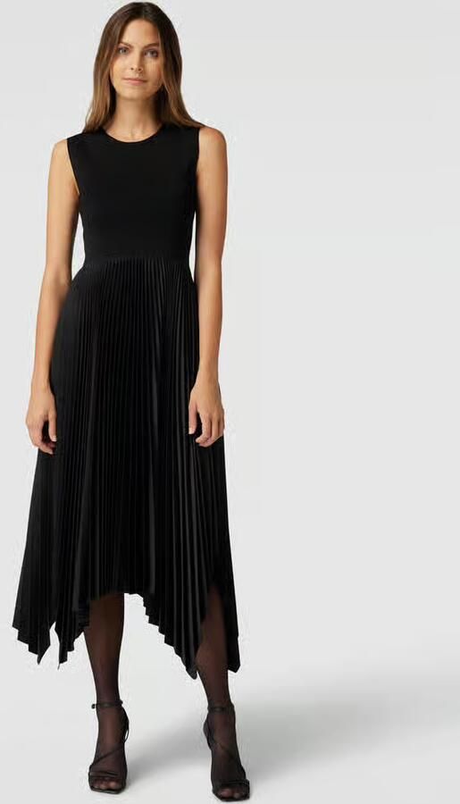 Joseph Midi-jurk in effen design met plissévouwen - Foto 3