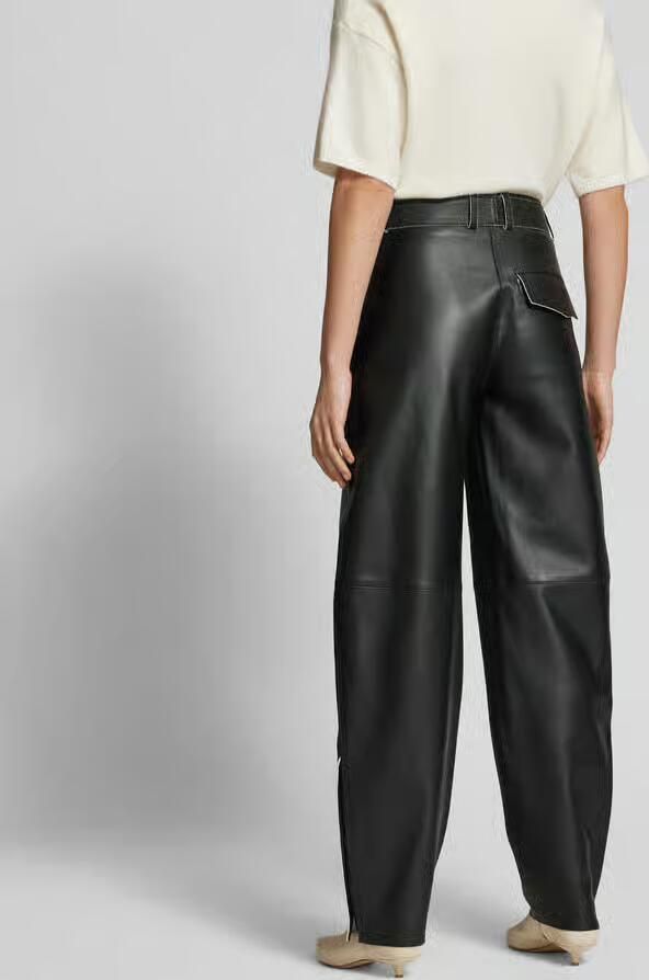 Joseph Regular fit stoffen broek van echt leer - Foto 2
