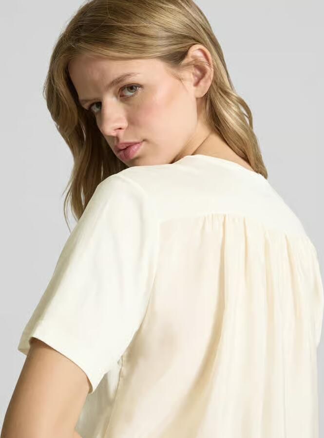 Joseph T-shirt met geribde ronde hals