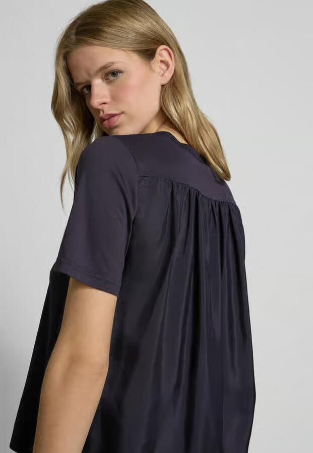 Joseph T-shirt met geribde ronde hals