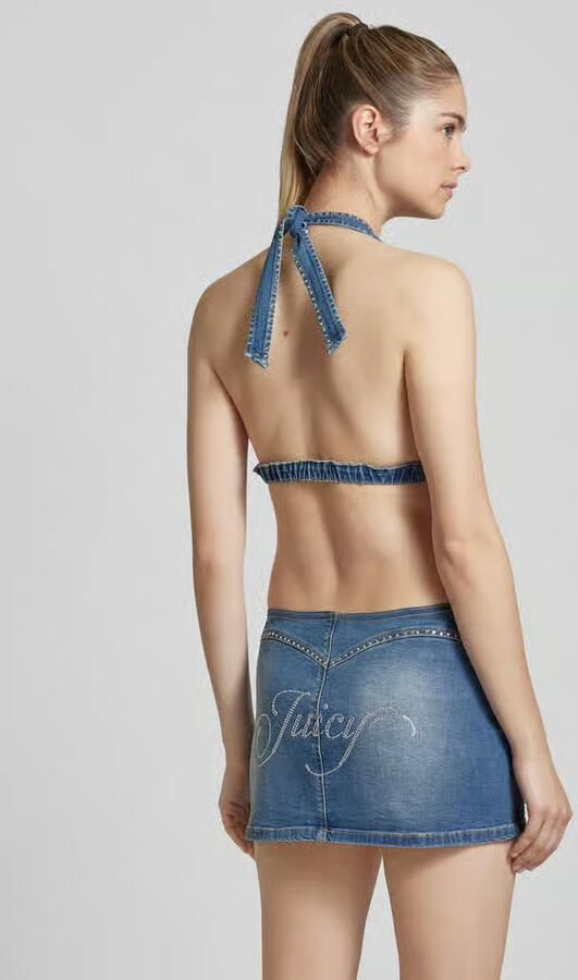 Juicy Couture Korte top met siersteentjes en doornsluiting