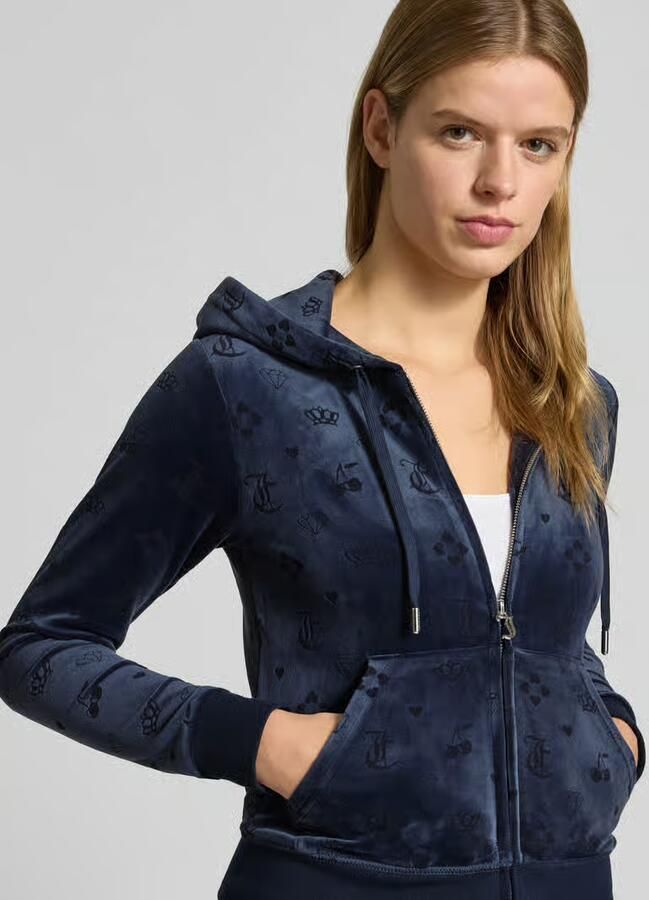 Juicy Couture Sweatjack met capuchon model 'MONO MADISON'