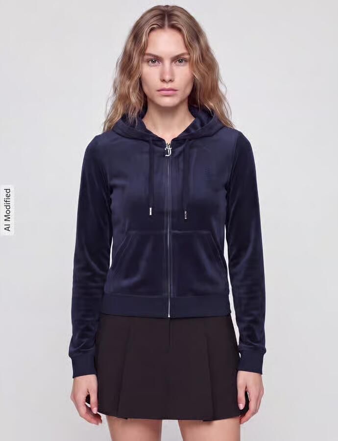 Juicy Couture Sweatjack met fluweeloptiek - Foto 3