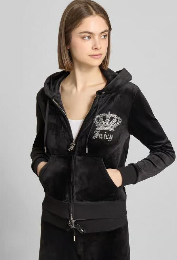 Juicy Couture sweatjack met siersteentjes model 'GOTHIC CROWN ROBERTSON'