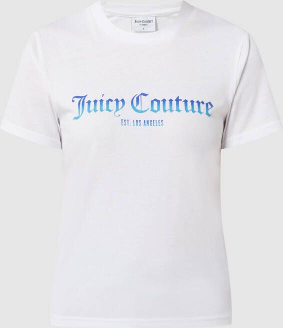 Juicy Couture T-shirt met logo-flockprint model 'Ombre La'