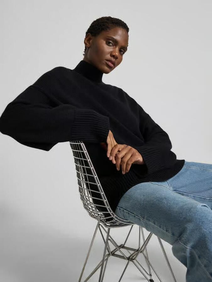 Juvia Oversized pullover met kasjmier