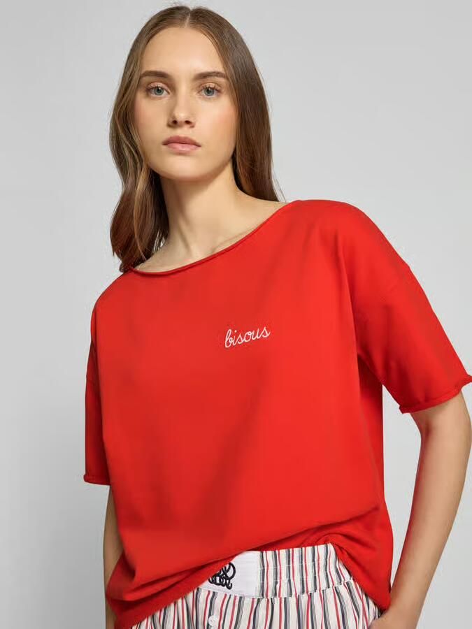 Juvia Oversized T-shirt met labelstitching