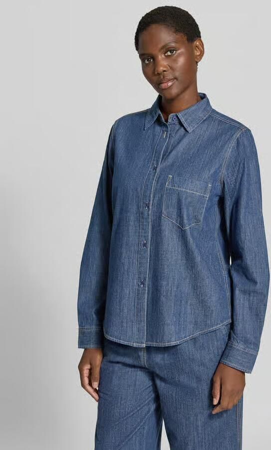 Juvia T-shirt met borstzak model 'DarkDenimShirt' - Foto 3