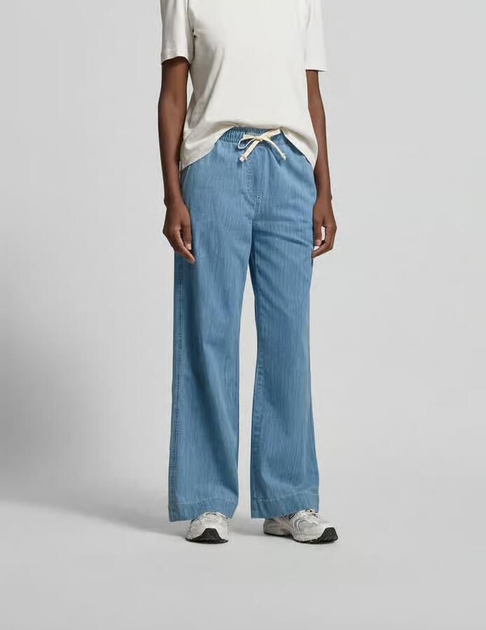 Juvia Wide leg stoffen broek in denimlook - Foto 2