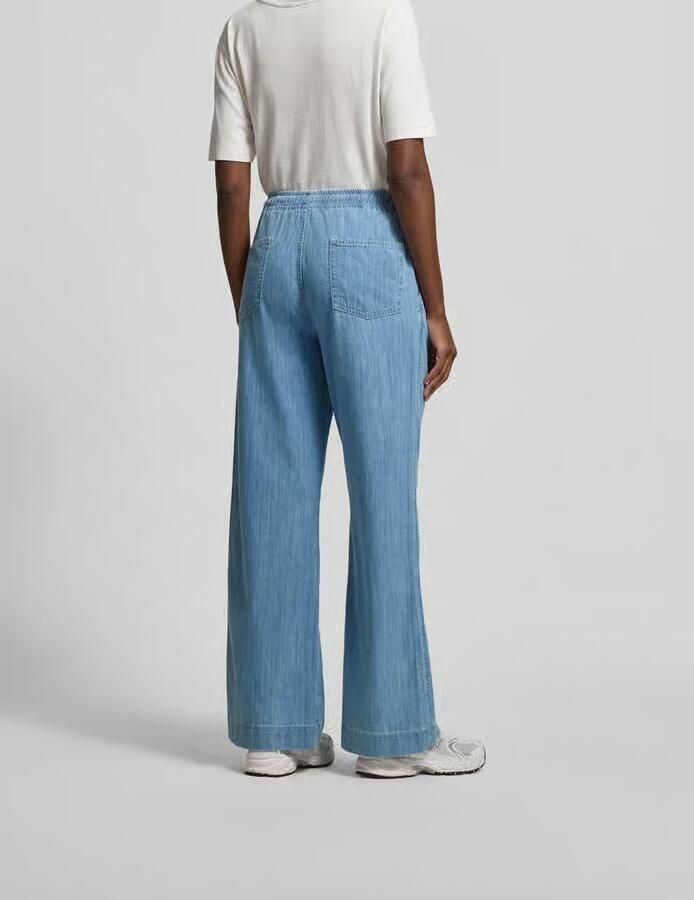 Juvia Wide leg stoffen broek in denimlook