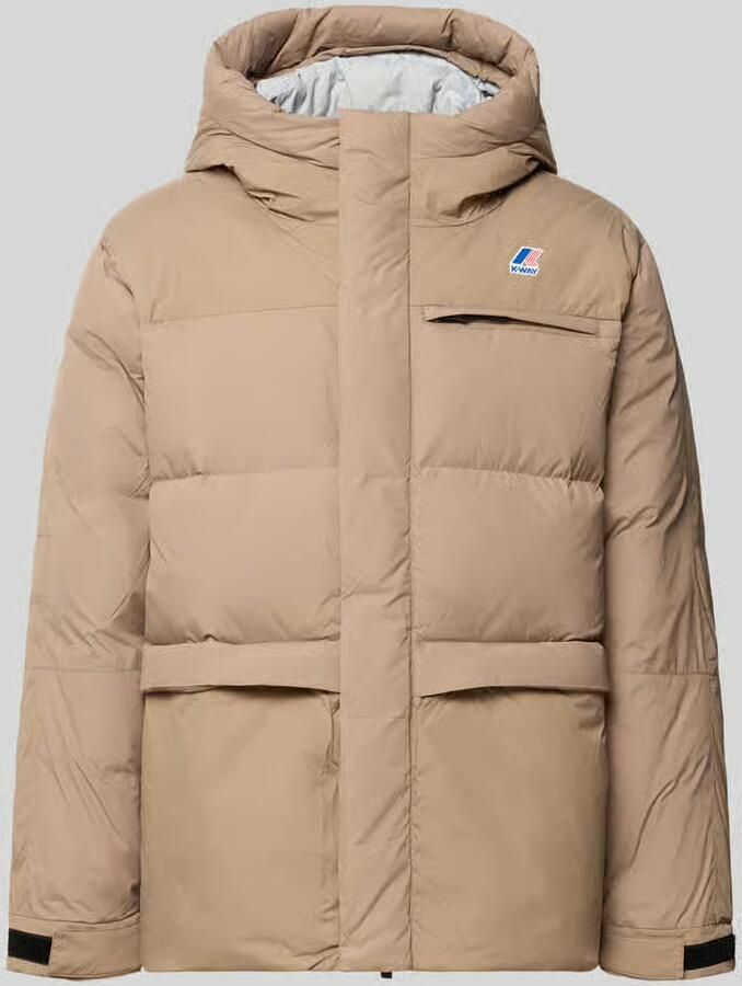 K-way Gewatteerd jack met logo en capuchon