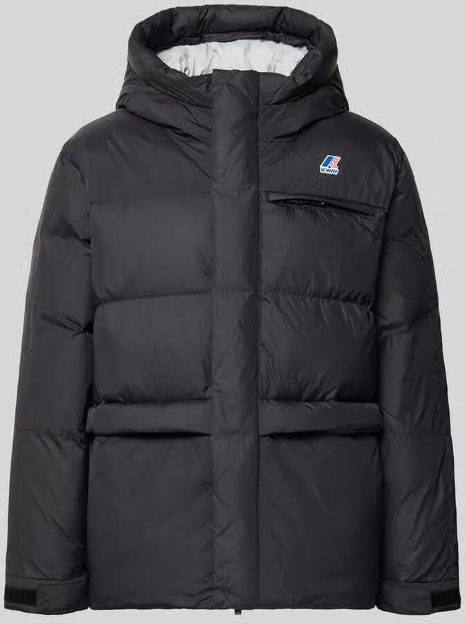 K-way Gewatteerd jack met logo en capuchon