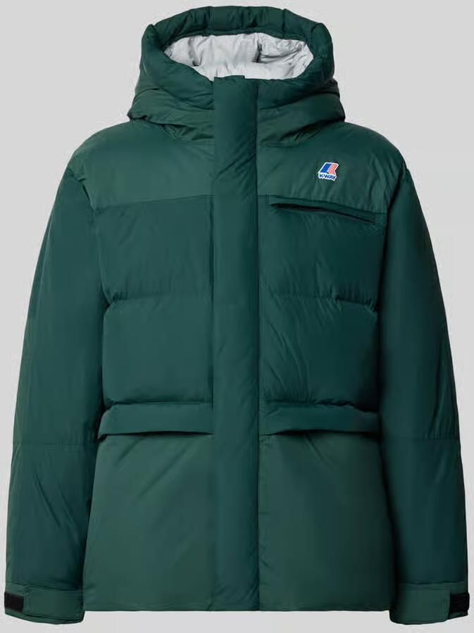 K-way Gewatteerd jack met logo en capuchon