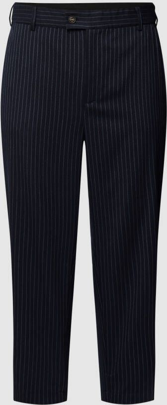 KAFFE Curve PLUS SIZE korte stoffen broek met streepmotief model 'Winna'