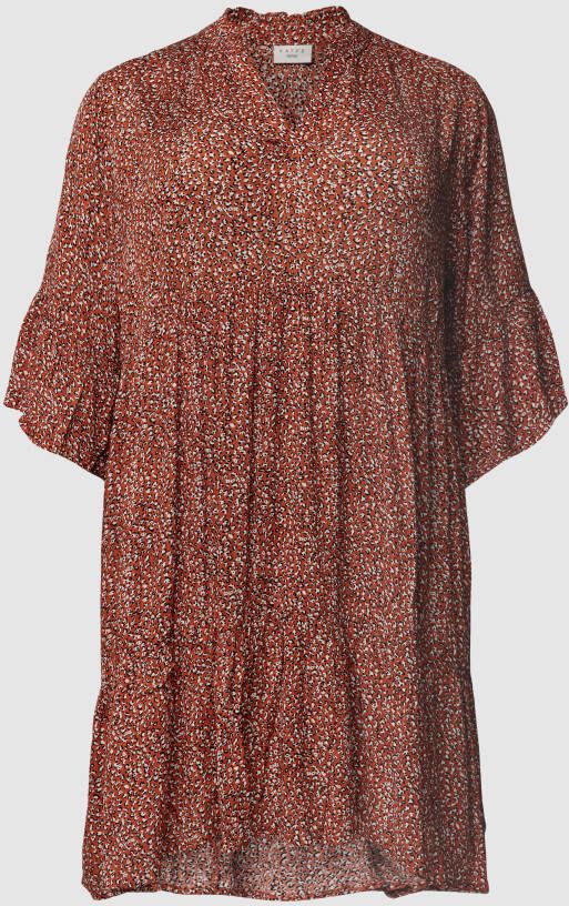 KAFFE Curve PLUS SIZE midi-jurk met all-over motief model 'Cherana'