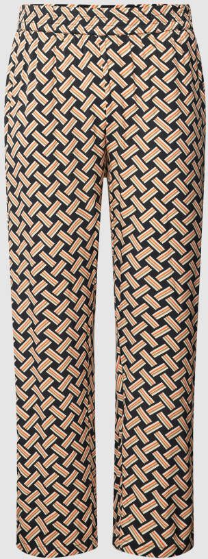 KAFFE Curve Stoffen broek met all-over motief van pure viscose model 'Qing'