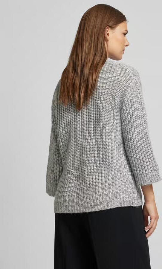 Kaffe Grijs Zilver Metallic Gebreide Trui Gray Dames - Foto 4