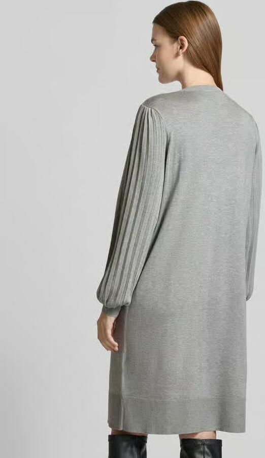 Kaffe Melange Gebreide Jurk met Ballonmouwen Gray Dames