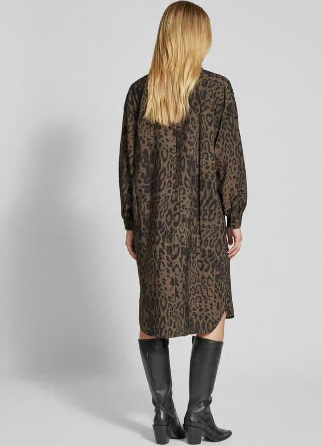Kaffe Luipaardprint Oversized Overhemdjurk Brown Dames - Foto 2