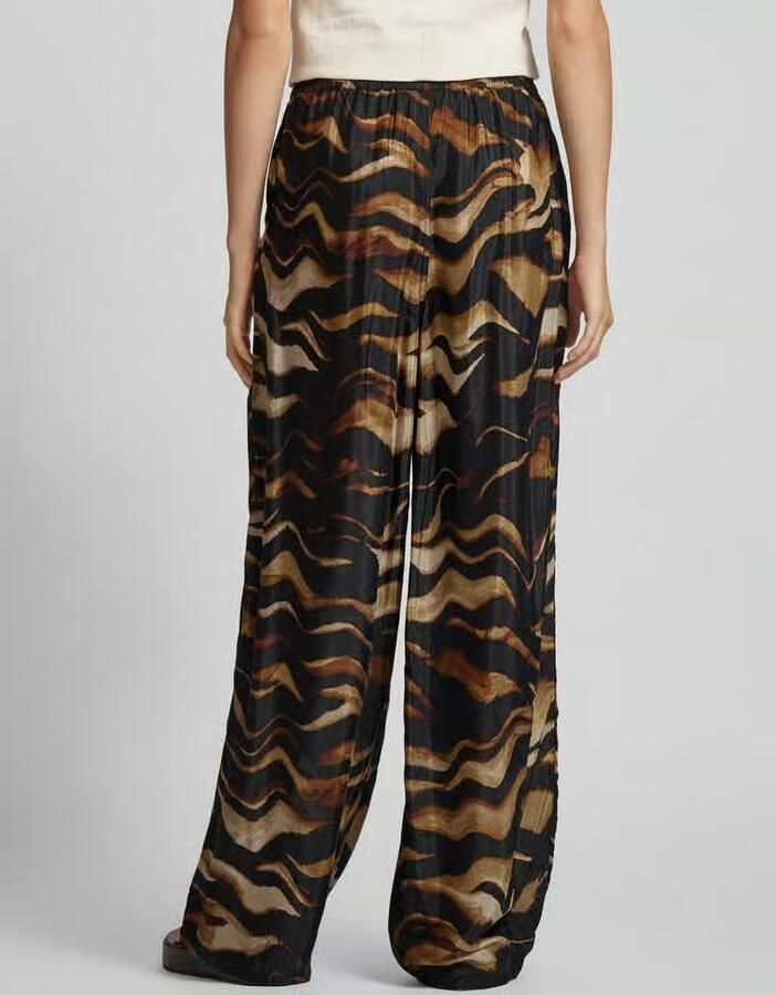 Kaffe Wide leg stoffen broek met elastische band model 'laila'