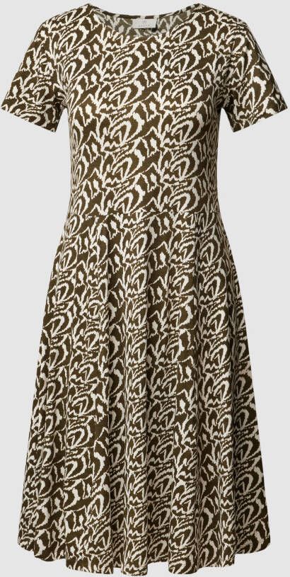 Kaffe Knielange jurk met all-over motief model 'Gerda'