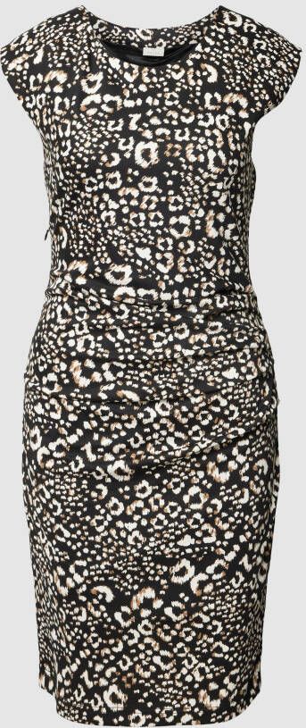 Kaffe Knielange jurk met all-over motief model 'Mian'