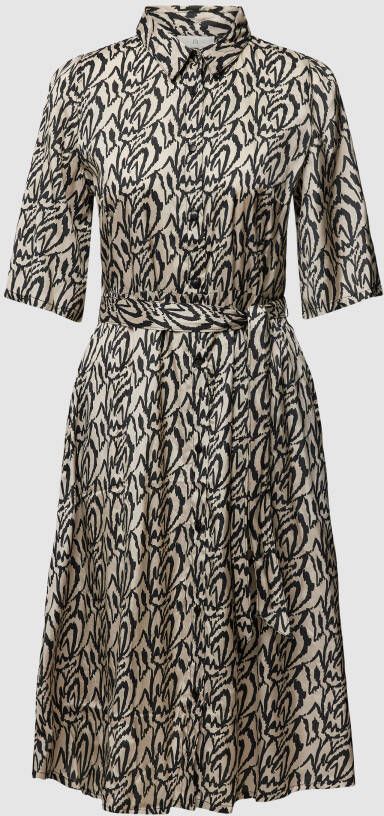 Kaffe Knielange jurk met all-over motief model 'Safir'