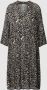 Kaffe Knielange jurk van viscose met all-over motief model 'Marita' - Thumbnail 1
