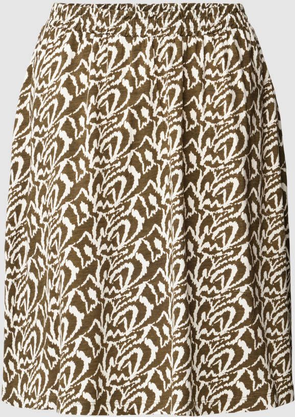 Kaffe Knielange rok met all-over motief model 'Gerda'