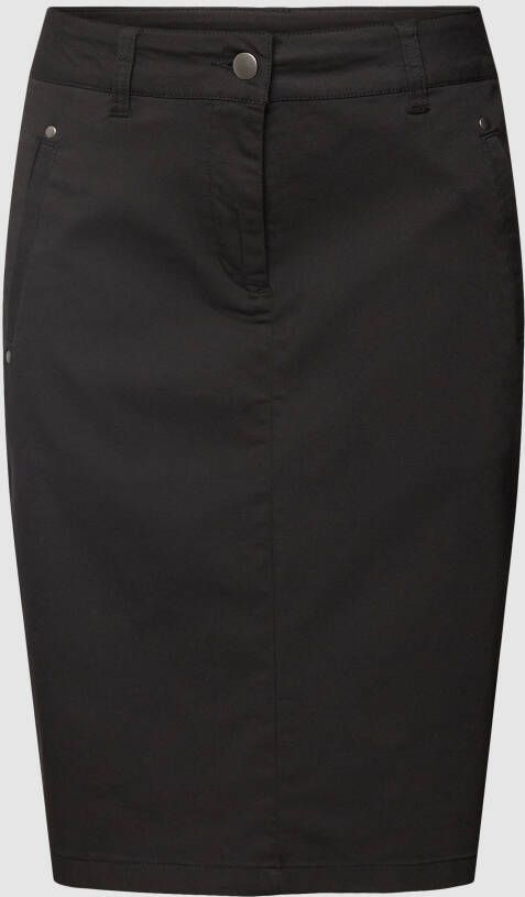 Kaffe Knielange rok met steekzakken model 'Lea'