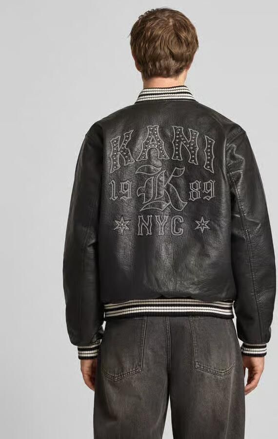 Karl Kani Western Pu Leather College Jacket Men jacks zwart Maat XS Kleding - Foto 4