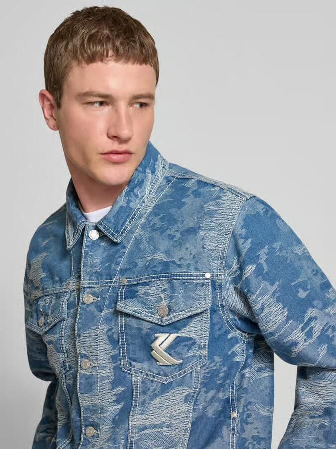 Karl Kani OG Distress Camo Oversized Denim Jacket Men Spijkerjassen blauw Maat XL Kleding - Foto 4