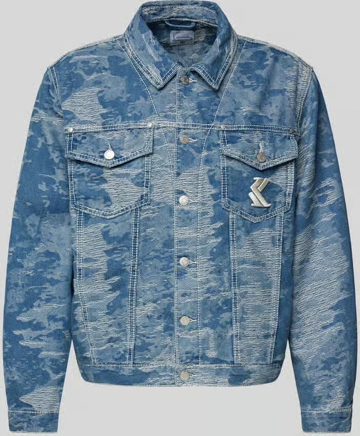 Karl Kani OG Distress Camo Oversized Denim Jacket Men Spijkerjassen blauw Maat XL Kleding - Foto 5