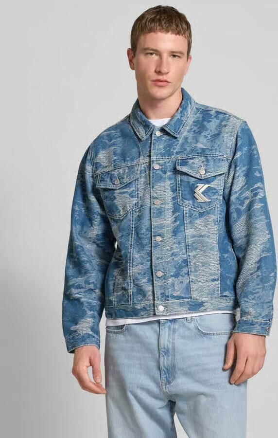 Karl Kani OG Distress Camo Oversized Denim Jacket Men Spijkerjassen blauw Maat XL Kleding - Foto 7