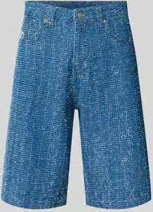Karl Kani Korte jeans met structuurpatroon en steekzakken