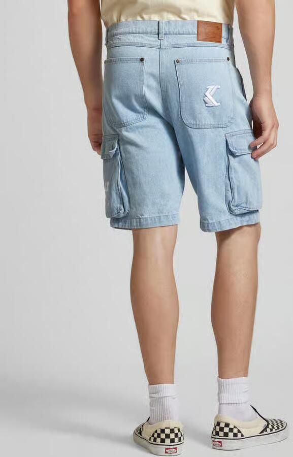 Karl Kani Korte regular fit cargobroek met labelstitching