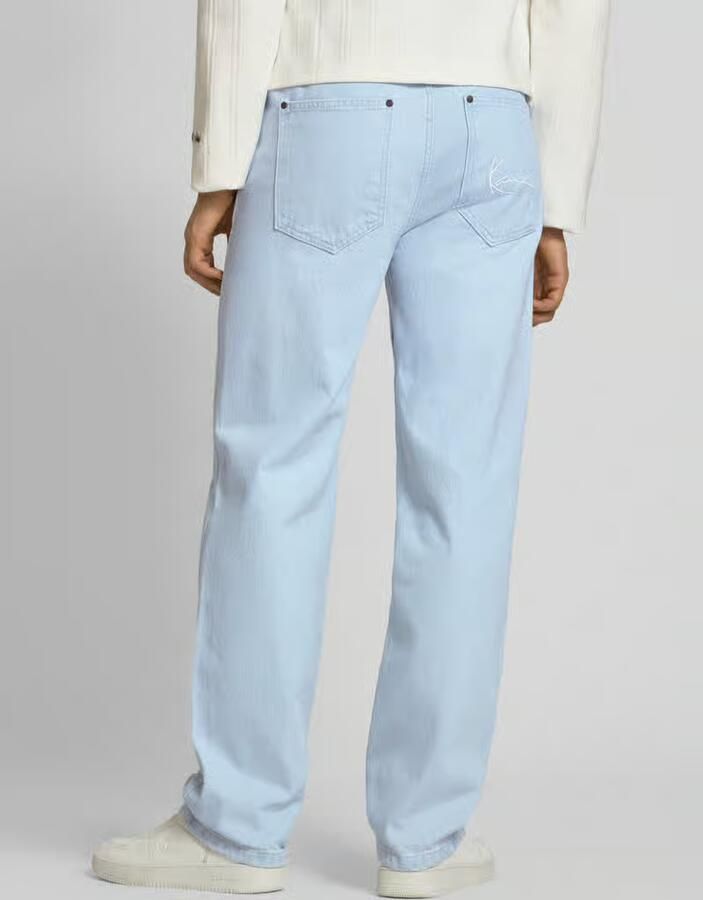 Karl Kani Small Signature Baggy Five Pocket Denim Spijkerbroeken Heren bleached blue maat: 28 beschikbare maaten:28 30 32 34 36 38 - Foto 5