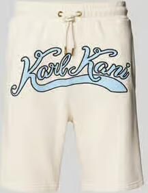 Karl Kani Small Signature Diner Sweatshorts Men Sportshorts beige Maat XL Kleding