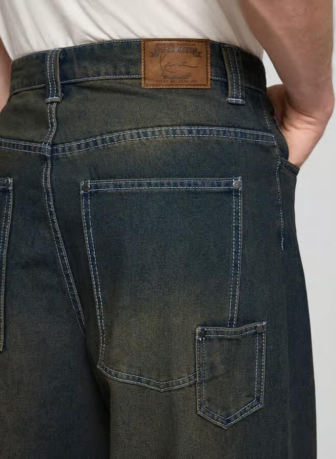 Karl Kani OG Distress Relaxed Baggy Spijkerbroeken in blauw formaten: 34