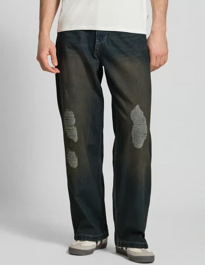 Karl Kani OG Distress Relaxed Baggy Spijkerbroeken in blauw formaten: 34 - Foto 2