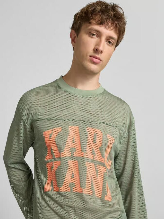 Karl Kani Shirt met lange mouwen met labelpatch en ronde hals