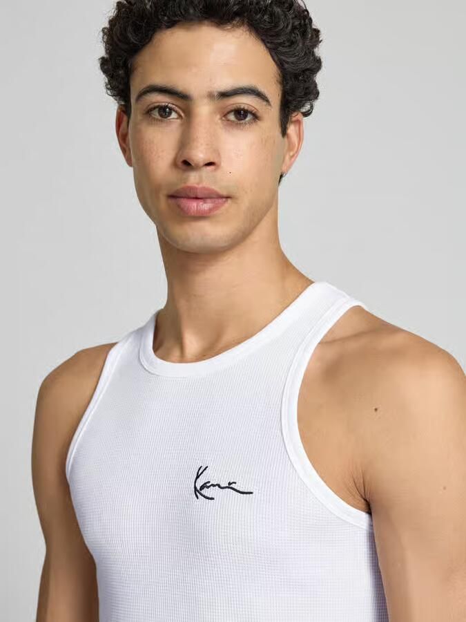 Karl Kani Chest Signature Essential Waffle Tanktop men Tanktops wit Maat XS Kleding