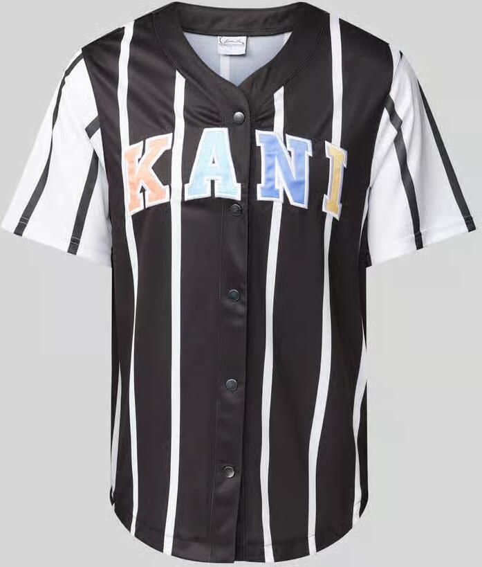 Karl Kani T-shirt met doorknoopsluiting - Foto 2