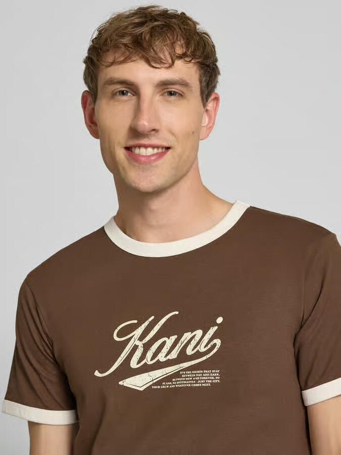 Karl Kani T-shirt met labelprint en ronde hals