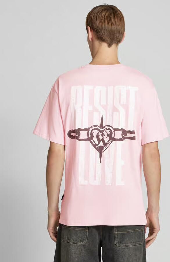 Karl Kani Woven Signature Resist Love Tee Men T-Shirts & Polo's lichtroze Maat XL Kleding