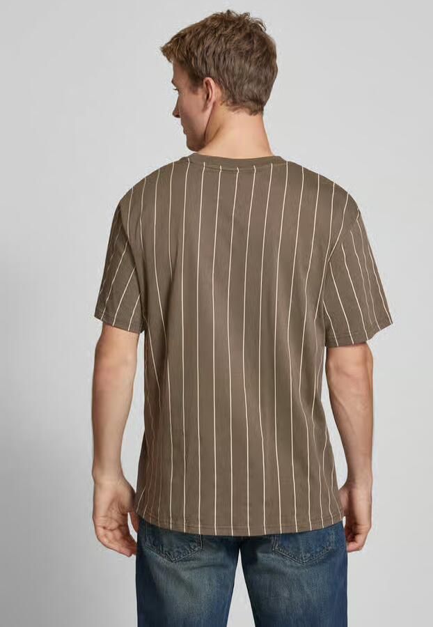 Karl Kani Small Signature Essential Pinstripe Tee light darkbrown sand T-Shirts & Polo's in bruin formaten: XL