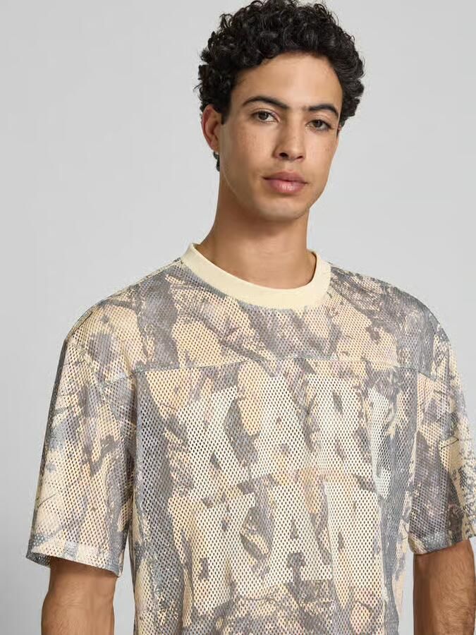 Karl Kani T-shirt van mesh met logo