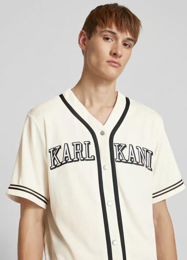 Karl Kani College Baseballshirt men Jersey's beige Maat XL Kleding